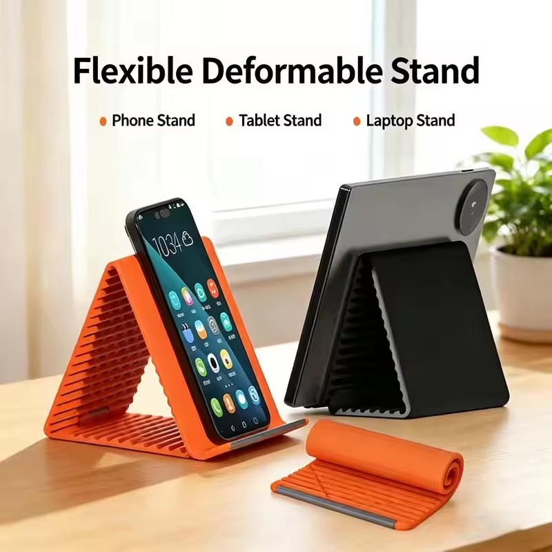 Phone Accessories For Travel - 怠惰な携帯電話スタンドシリコンデスクトップタブレットラップトップホルダークリエイティブフレキシブル折りたたみ式変形スタンドトラベルアクセサリー