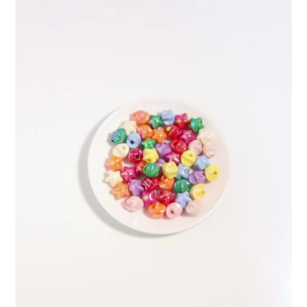 Phone Accessories Beads - 10 個 14 × 15 ミリメートルアクリルカラフルなスタービーズ五芒星ルースビーズジュエリー作成