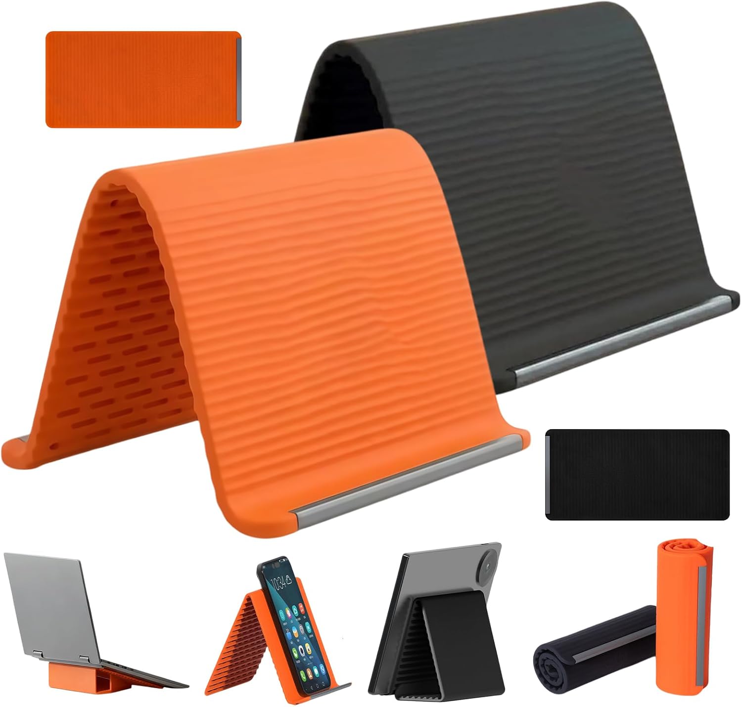 Phone Accessories For Travel - 創造的で柔軟な折りたたみ式変形スタンド、怠惰なブラケット、旅行、オフィス、ポータブルシリコンデスクトップ携帯電話タブレットホルダーマウント