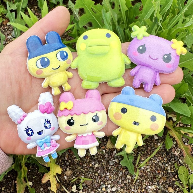 Phone Accessories Beads - 45mm漫画たまごっち両面印刷中空ビーズ、携帯電話バッグチェーンDIY手作りジュエリー材料