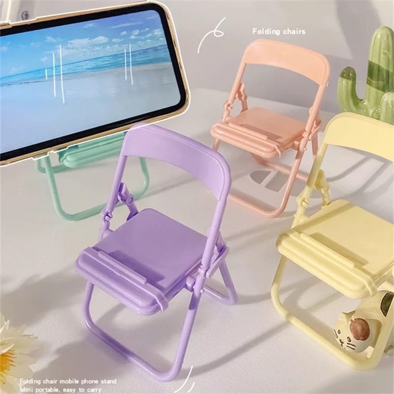 Phone Accessories Organizer - かわいい椅子型スマホスタンド、クリエイティブなデスクオーガナイザー、多機能スマホスタンド、デスクデコレーション、ホームオフィスアクセサリー