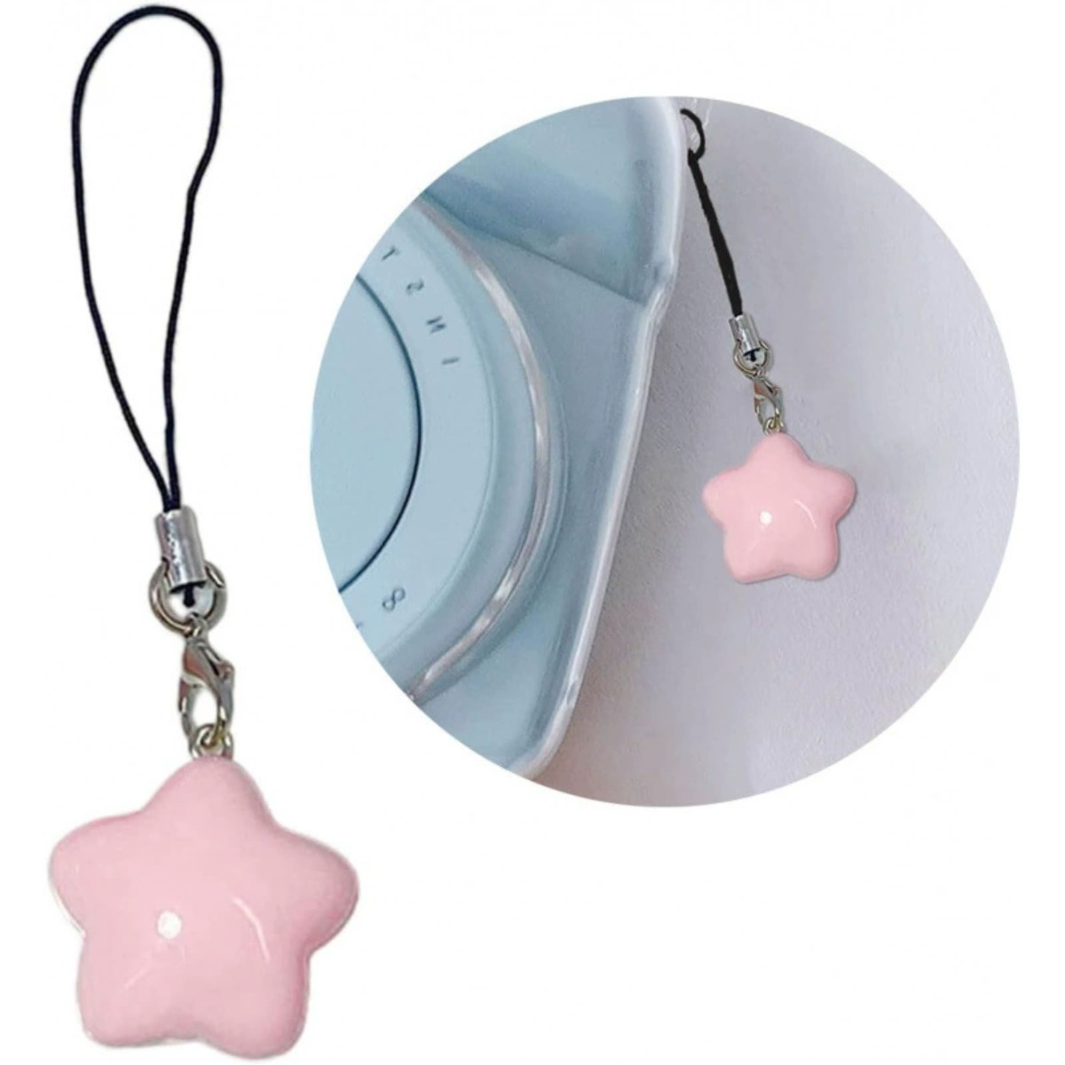 Phone Accessories For Teen Girls - 電話チャームアクセサリー パステルスター電話チャーム 樹脂クラフト かわいいカワイイスタイル 十代の女の子向け 電話ストラップ装飾