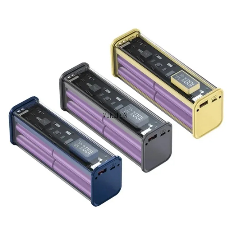 Portable Charger 20000Mah - 22.5 ワット DIY バッテリー充電器ケース透明 PD 電源銀行収納ボックス