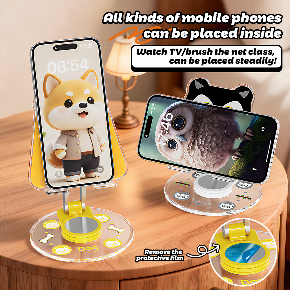 かわいい動物電話スタンド 360 回転可能折りたたみ式デスク - Phone Accessories For Teen Girls のレビューと価格