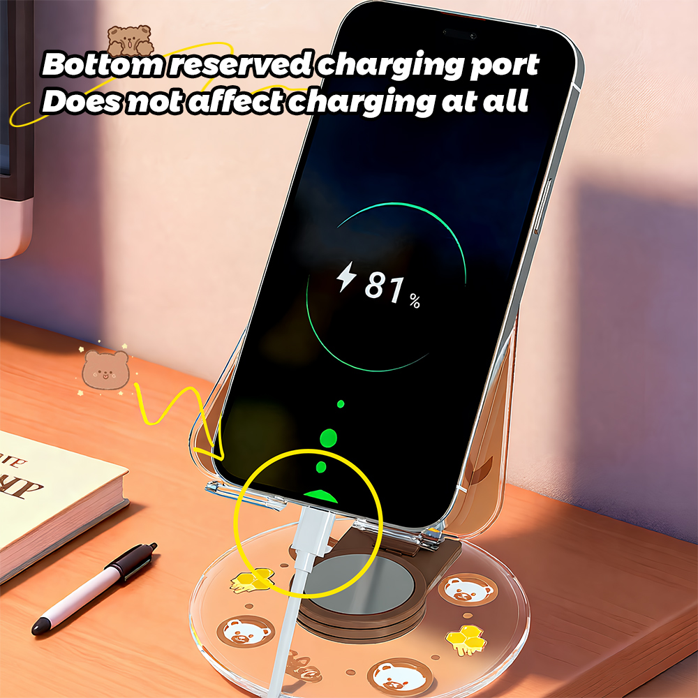 かわいい動物電話スタンド 360 回転可能折りたたみ式デスク - Phone Accessories For Teen Girls のレビューと価格