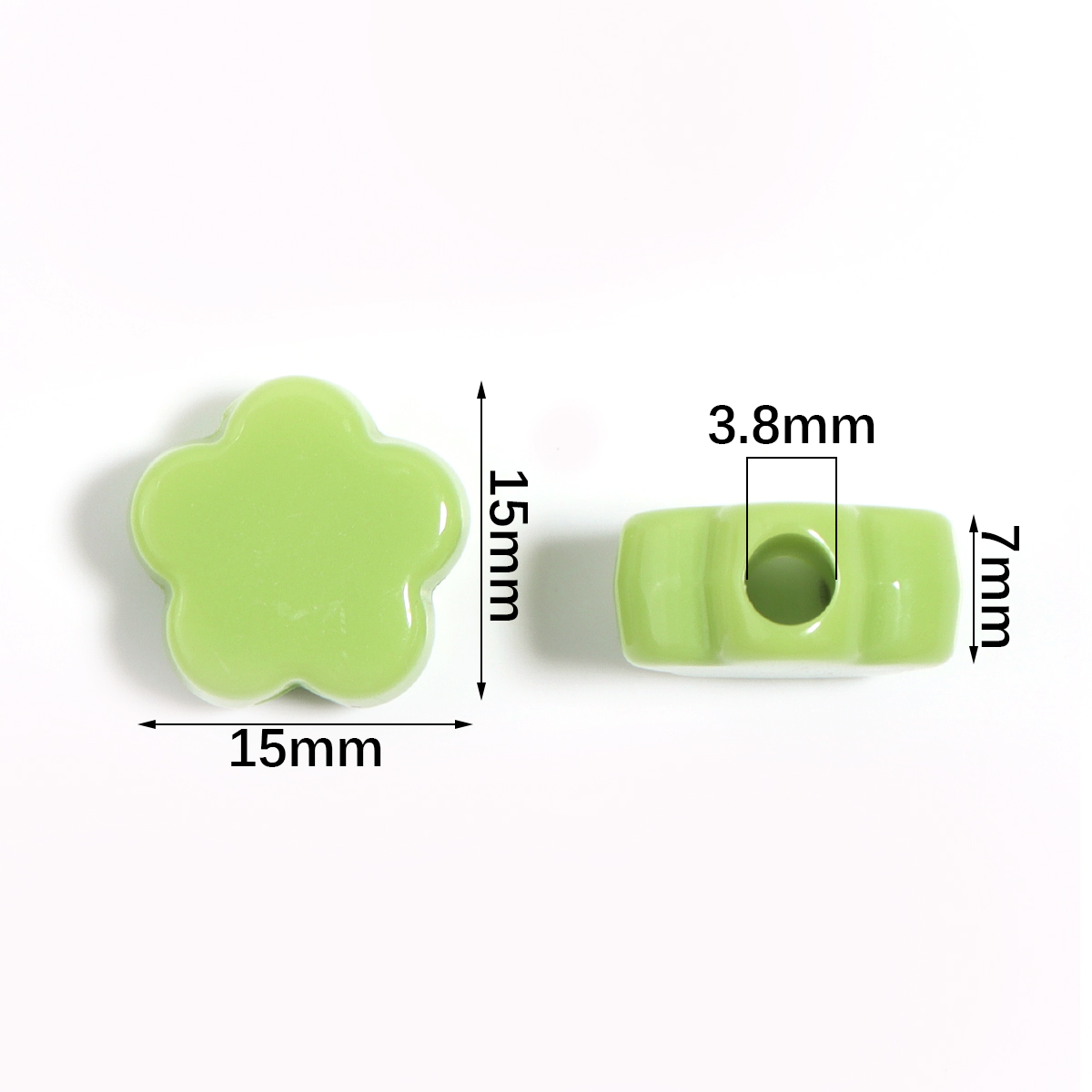 30個/袋 15mm アクリル製単色ルースフラワービーズ ジ - Phone Accessories Beads のレビューと価格