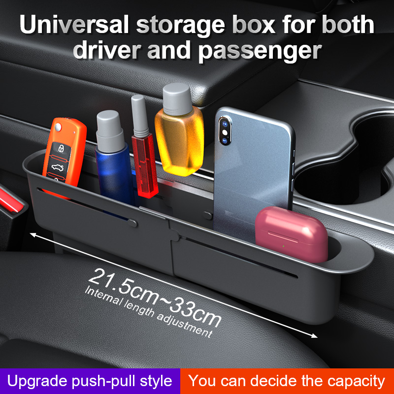 2PC 調整カーシートギャップ収納ボックスユニバーサル自動ス - Phone Accessories Organizer のレビューと価格