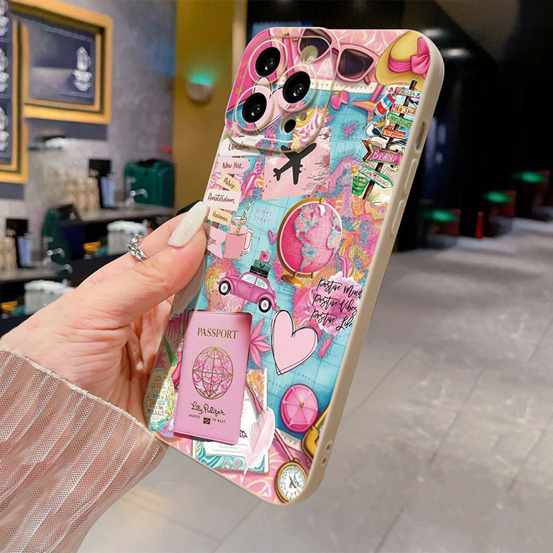 トラベルプレーンプリントマット耐衝撃スマホケース iPhon - Phone Accessories For Travel のレビューと価格
