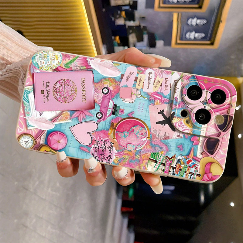トラベルプレーンプリントマット耐衝撃スマホケース iPhon - Phone Accessories For Travel のレビューと価格