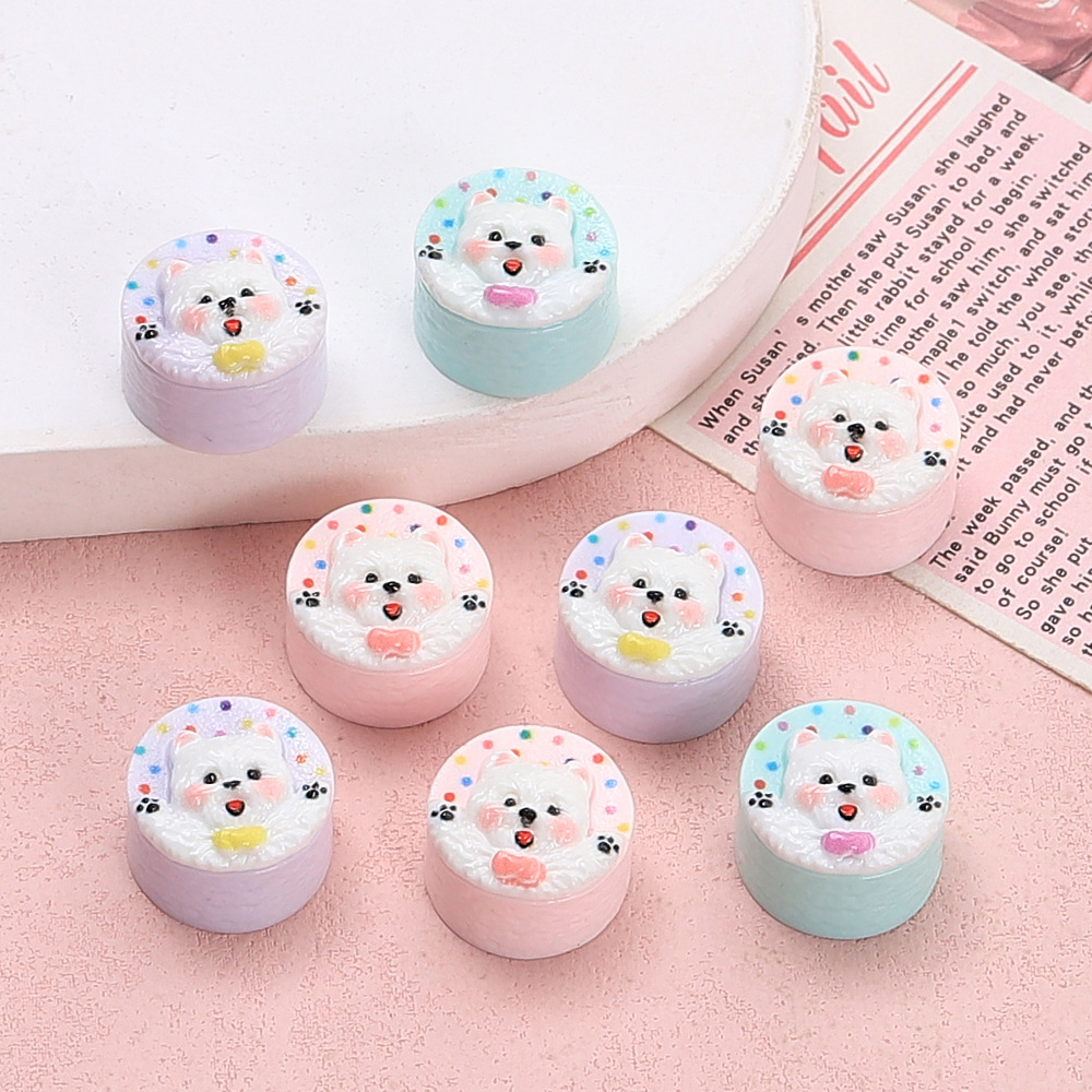 10個入り クリエイティブなマルチカラーの子犬ケーキ樹脂アク - Phone Accessories Beads のレビューと価格