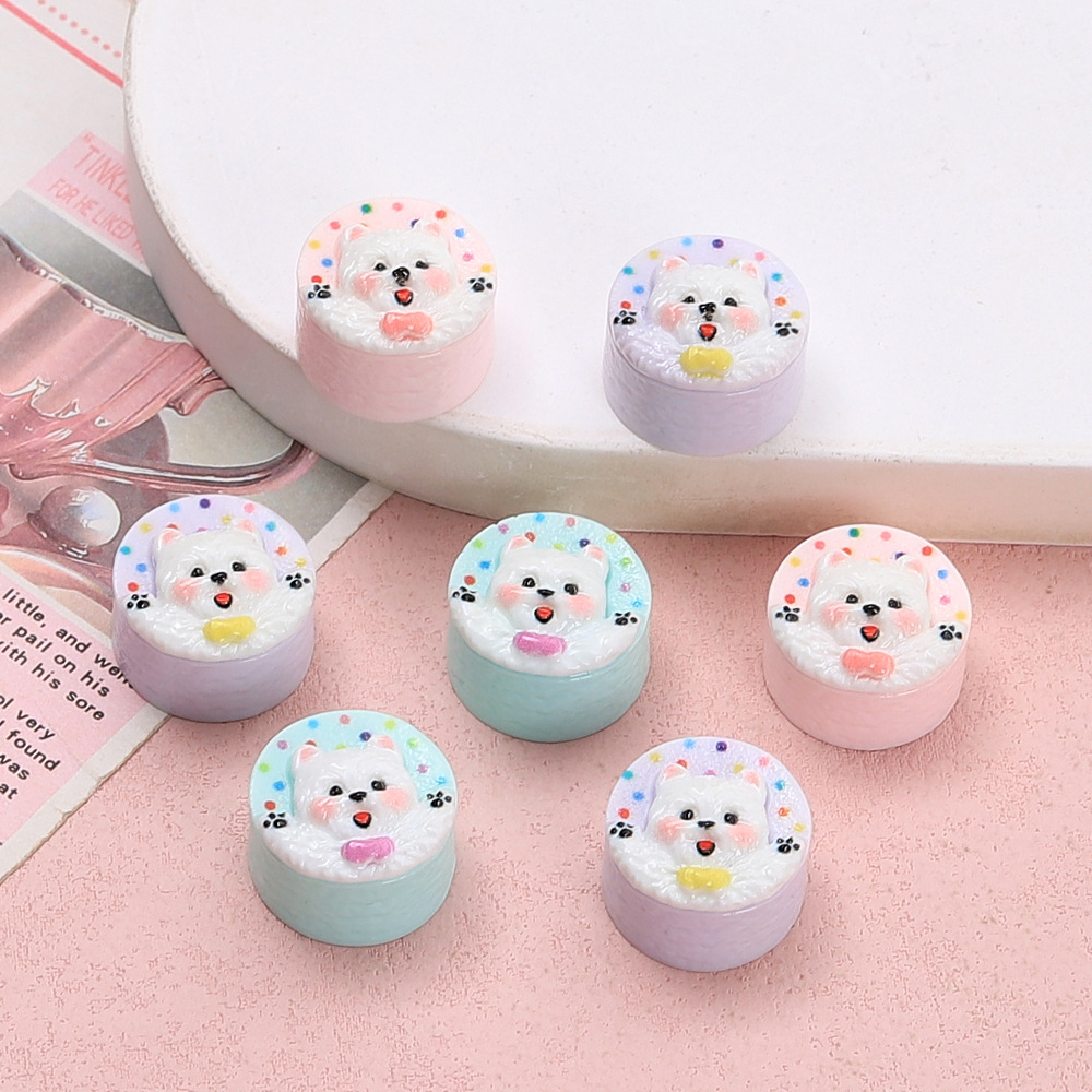 10個入り クリエイティブなマルチカラーの子犬ケーキ樹脂アク - Phone Accessories Beads のレビューと価格