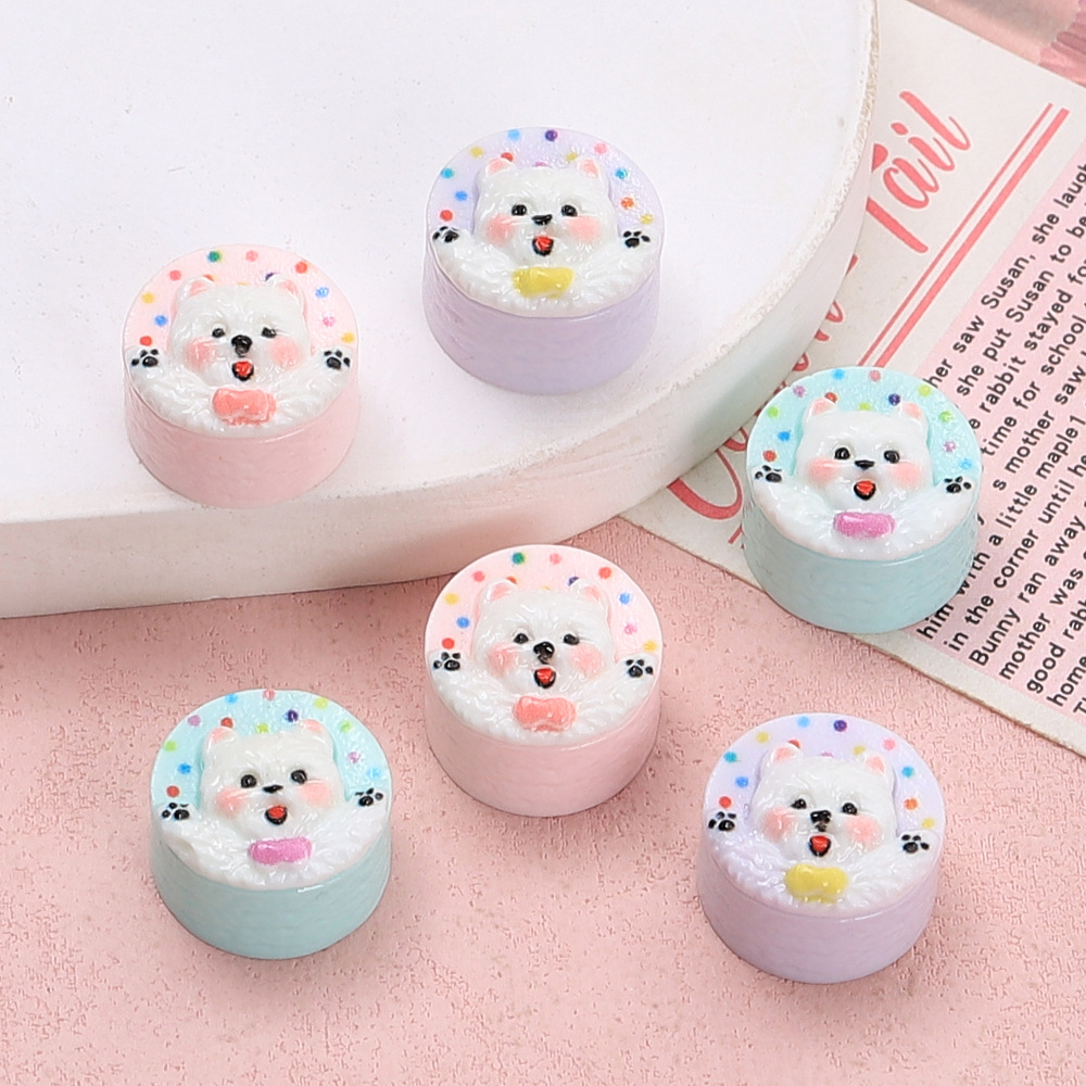 10個入り クリエイティブなマルチカラーの子犬ケーキ樹脂アク - Phone Accessories Beads のレビューと価格