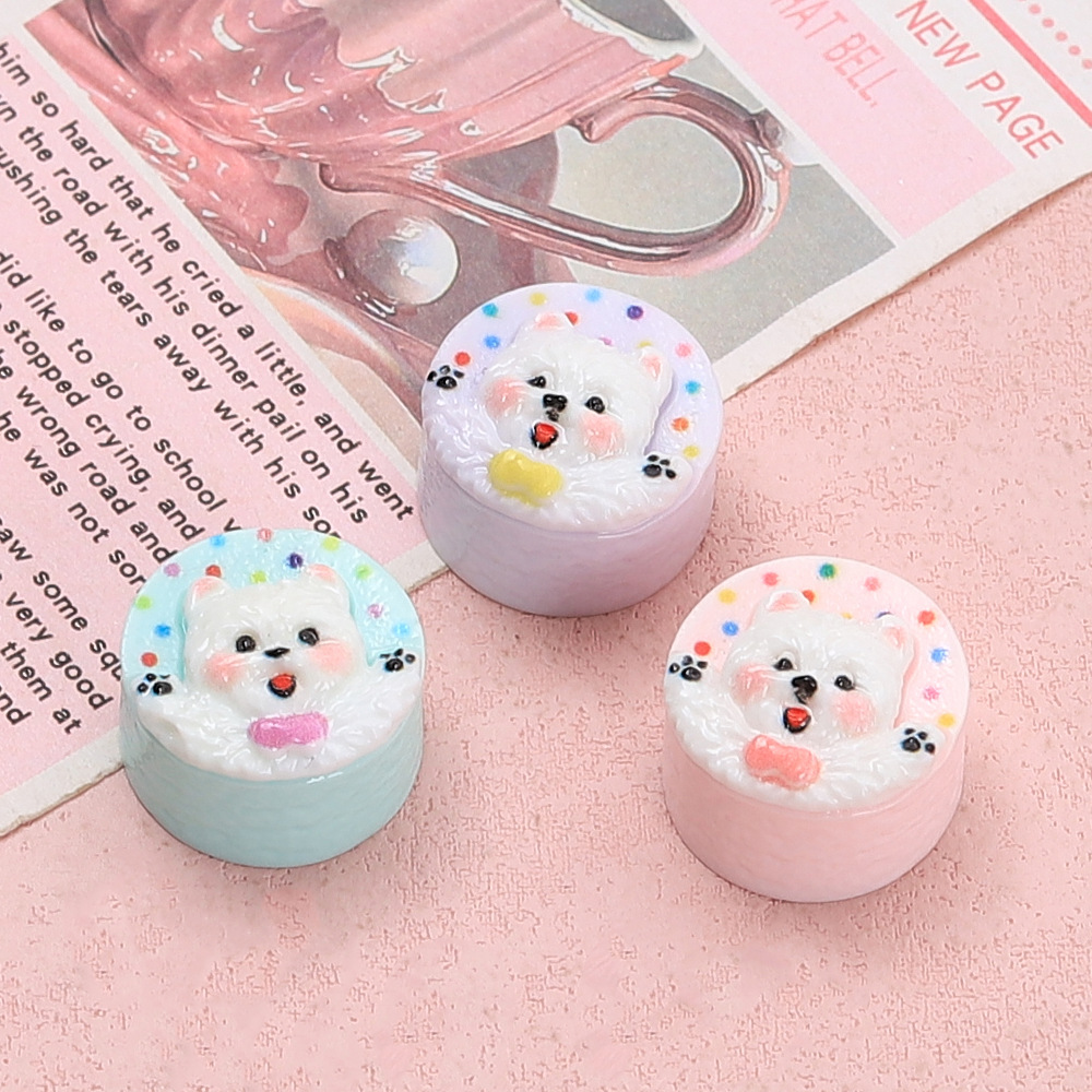 10個入り クリエイティブなマルチカラーの子犬ケーキ樹脂アク - Phone Accessories Beads のレビューと価格