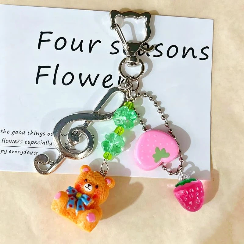 かわいいイチゴの星型キーホルダー付き携帯ストラップ、ピンクと - Phone Accessories For Teen Girls のレビューと価格