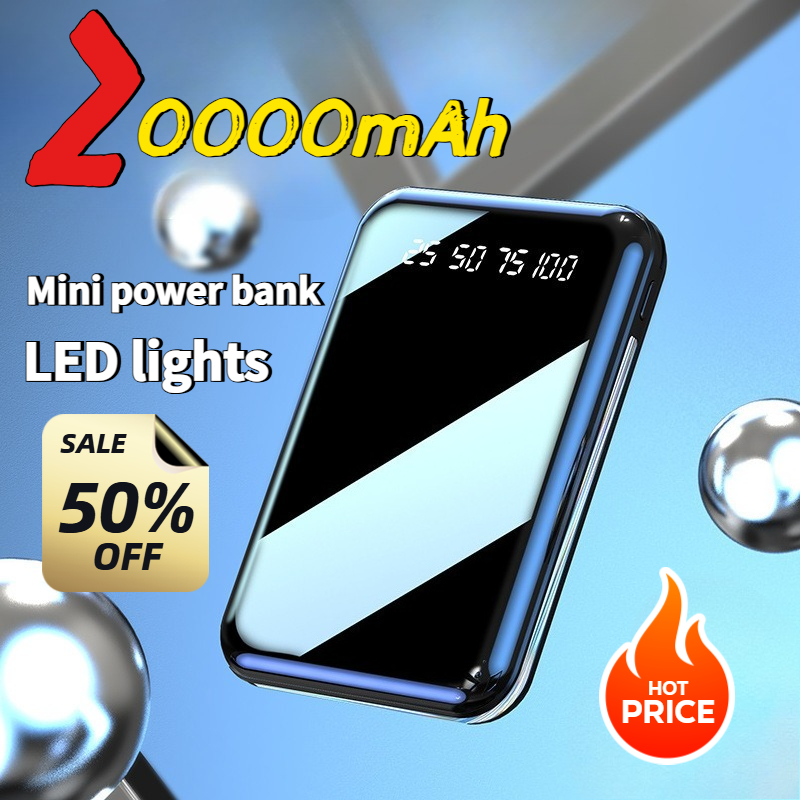 20000mAh ミニパワーバンクポータブル充電器ミラースク - Portable Charger 20000Mah のレビューと価格