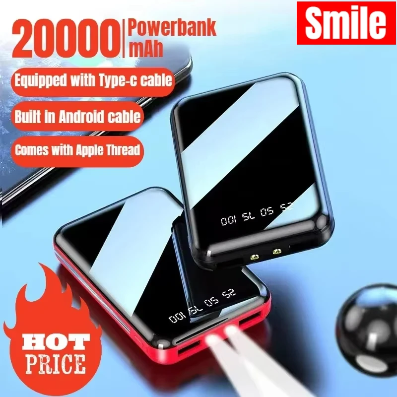 20000mAh ミニパワーバンクポータブル充電器ミラースク - Portable Charger 20000Mah のレビューと価格
