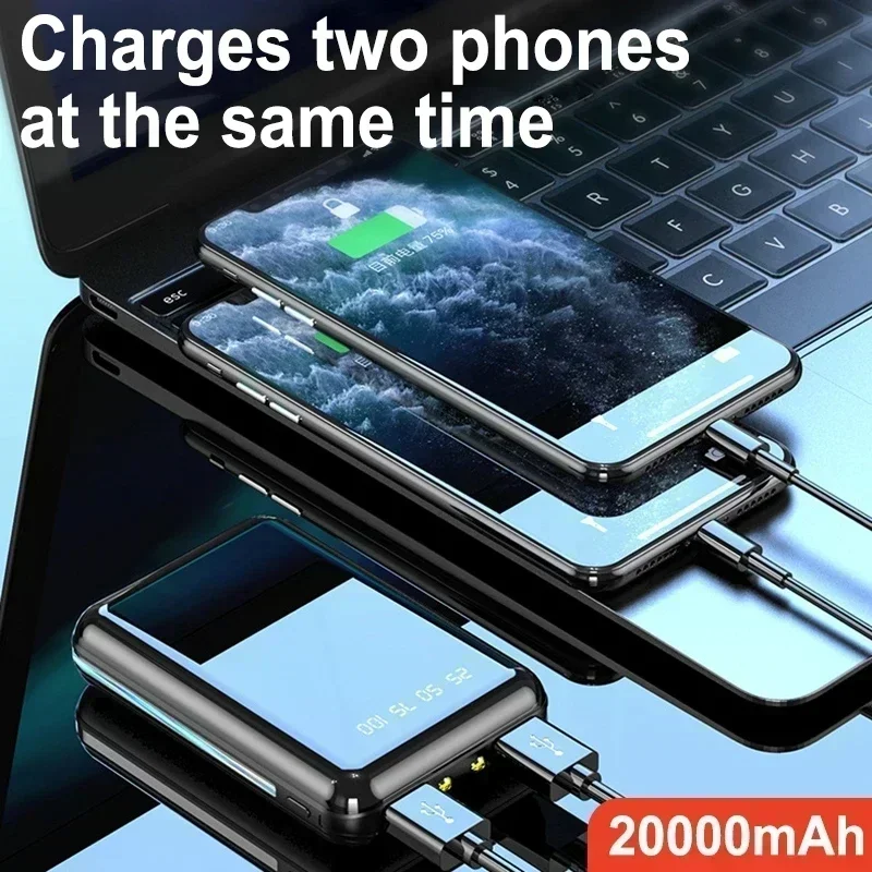 20000mAh ミニパワーバンクポータブル充電器ミラースク - Portable Charger 20000Mah のレビューと価格