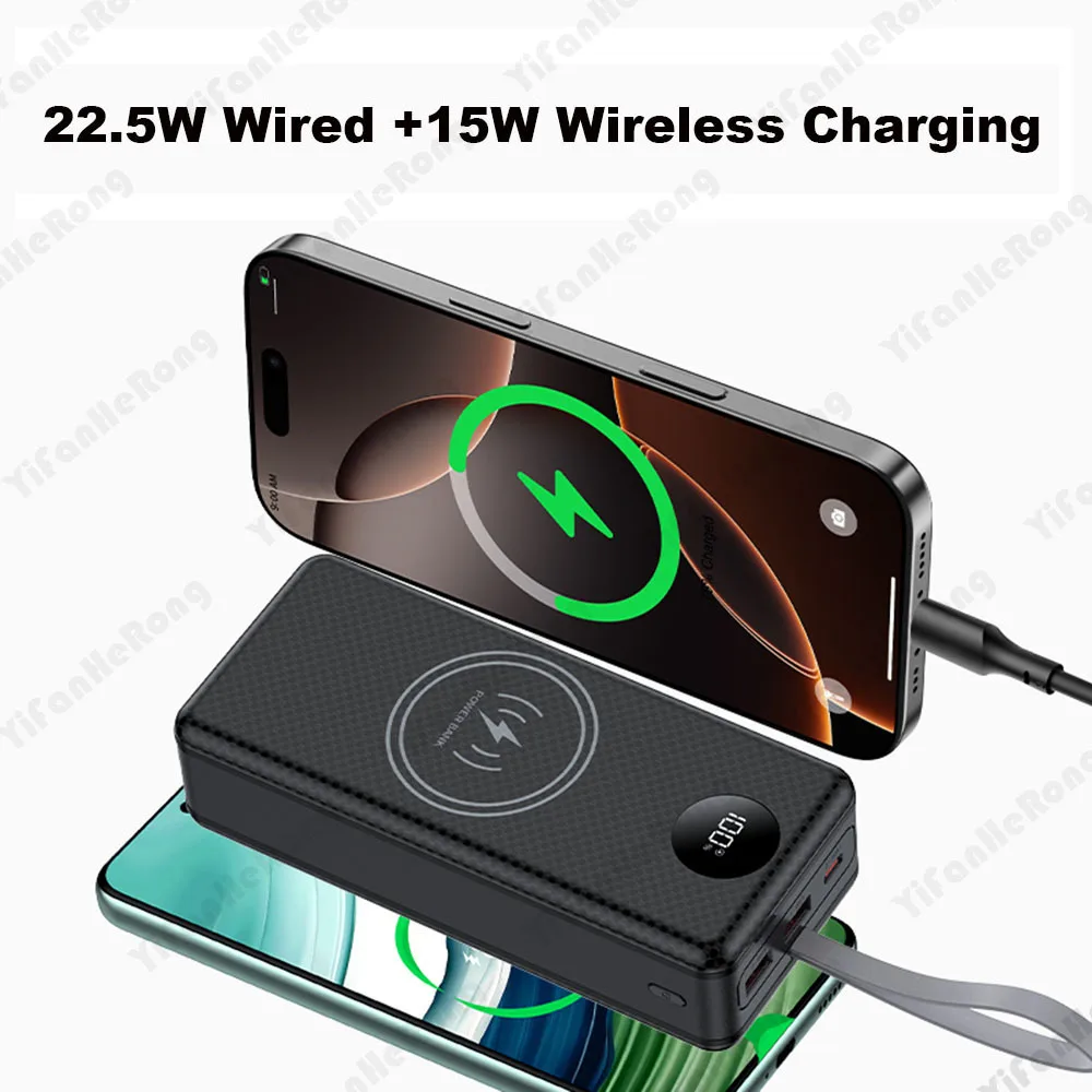 22.5W急速充電 15Wワイヤレス充電 パワーバンク バッ - Portable Charger 20000Mah のレビューと価格