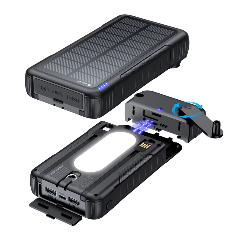 手回しソーラーパワーバンク屋外ポータブル充電器 20000m - Portable Charger 20000Mah のレビューと価格