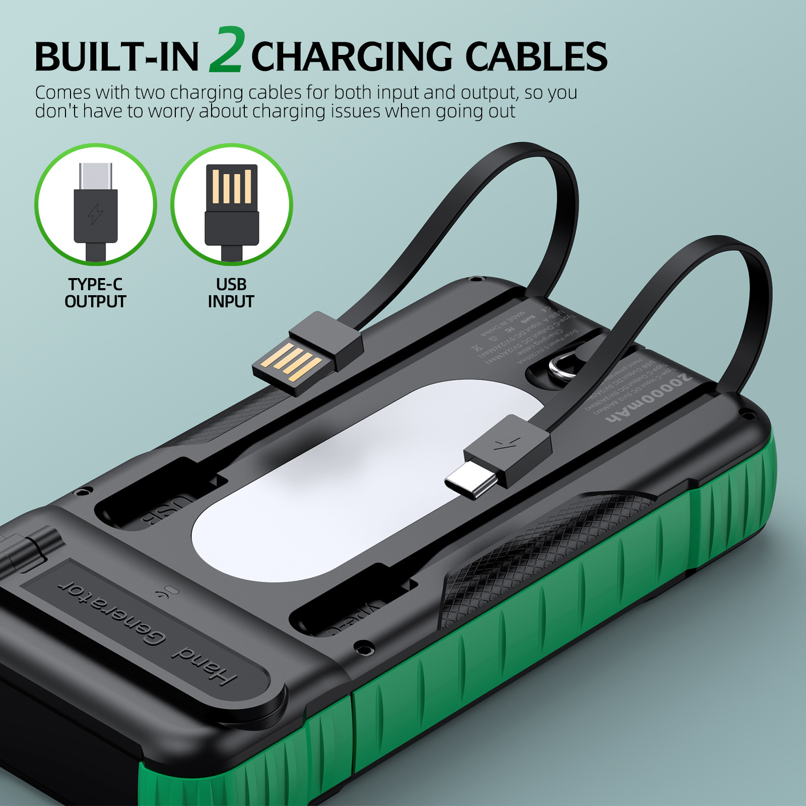手回しソーラーパワーバンク屋外ポータブル充電器 20000m - Portable Charger 20000Mah のレビューと価格