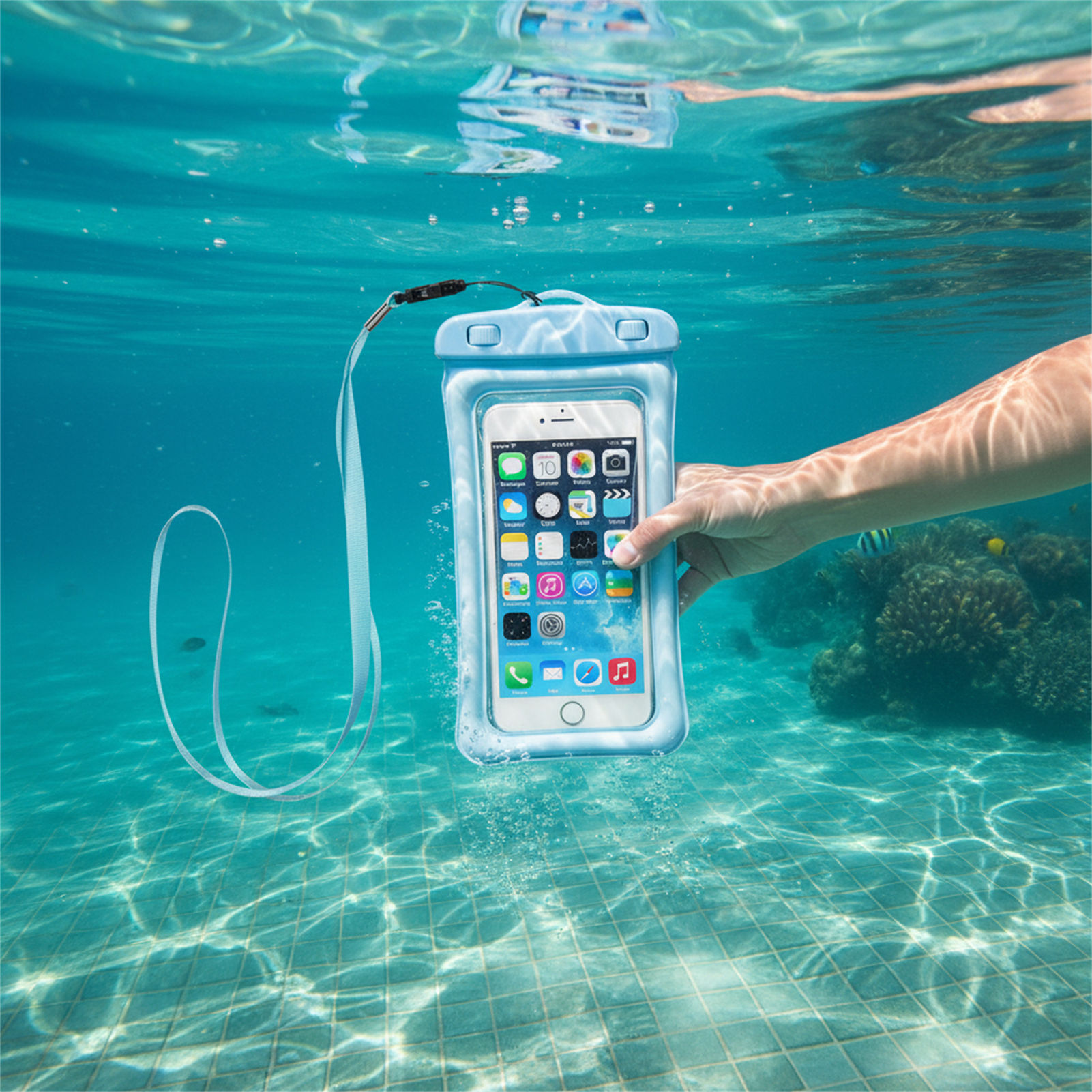 青黒の防水携帯電話バッグ、透明PVCタッチスクリーン付き携帯 - Phone Accessories Organizer のレビューと価格