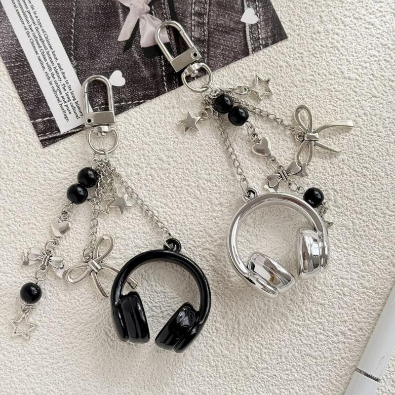 【IIOO】2個/セット 音楽イヤホン型キーホルダー シルバ - Phone Accessories For Teen Girls のレビューと価格