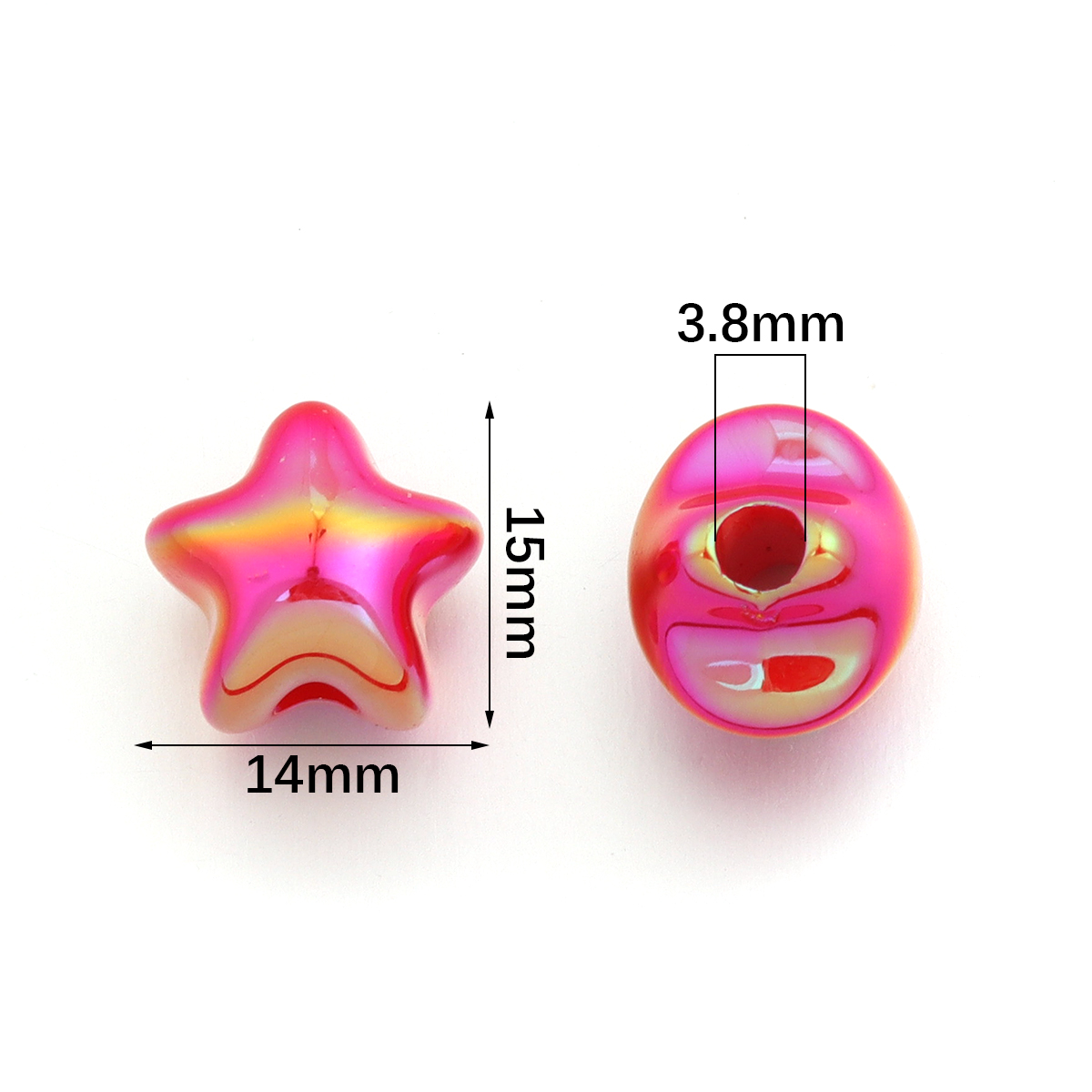 10 個 14 × 15 ミリメートルアクリルカラフルなスタ - Phone Accessories Beads のレビューと価格