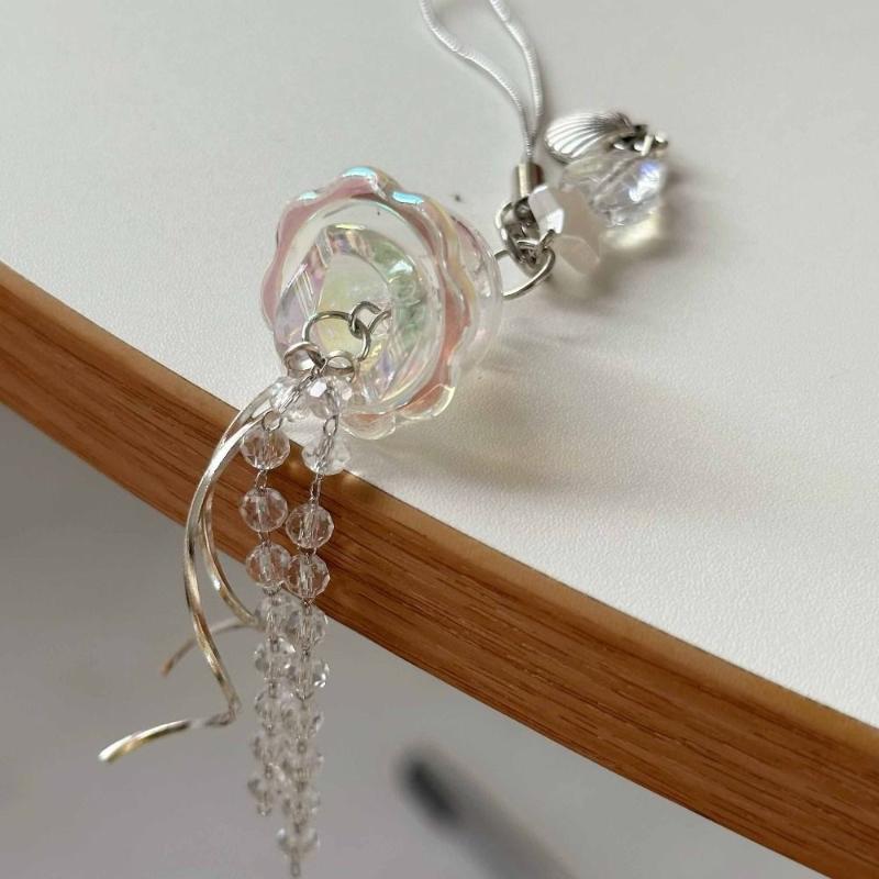 ビーズ付き携帯電話ストラップ スターシーシェル クラゲキーホ - Phone Accessories For Teen Girls のレビューと価格
