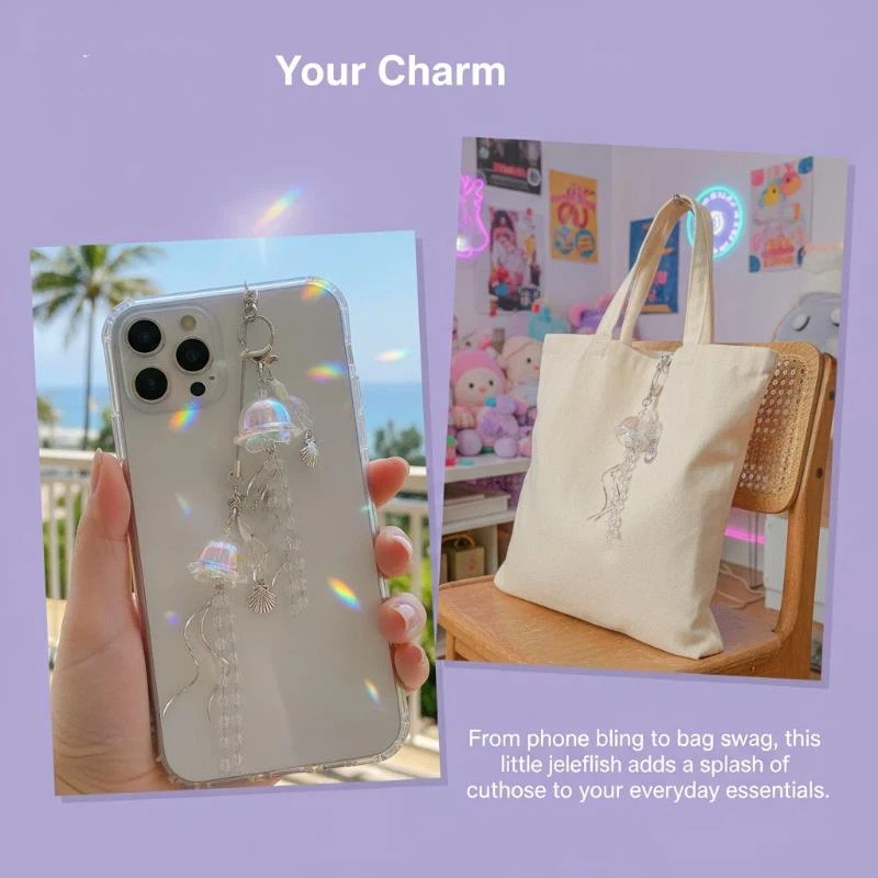 ビーズ付き携帯電話ストラップ スターシーシェル クラゲキーホ - Phone Accessories For Teen Girls のレビューと価格