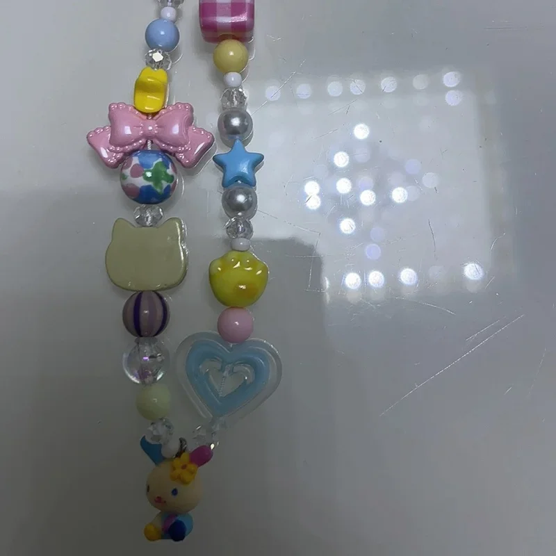 漫画ウサハナカラフルなビーズ電話チャーム学生バックパックジッ - Phone Accessories Beads のレビューと価格