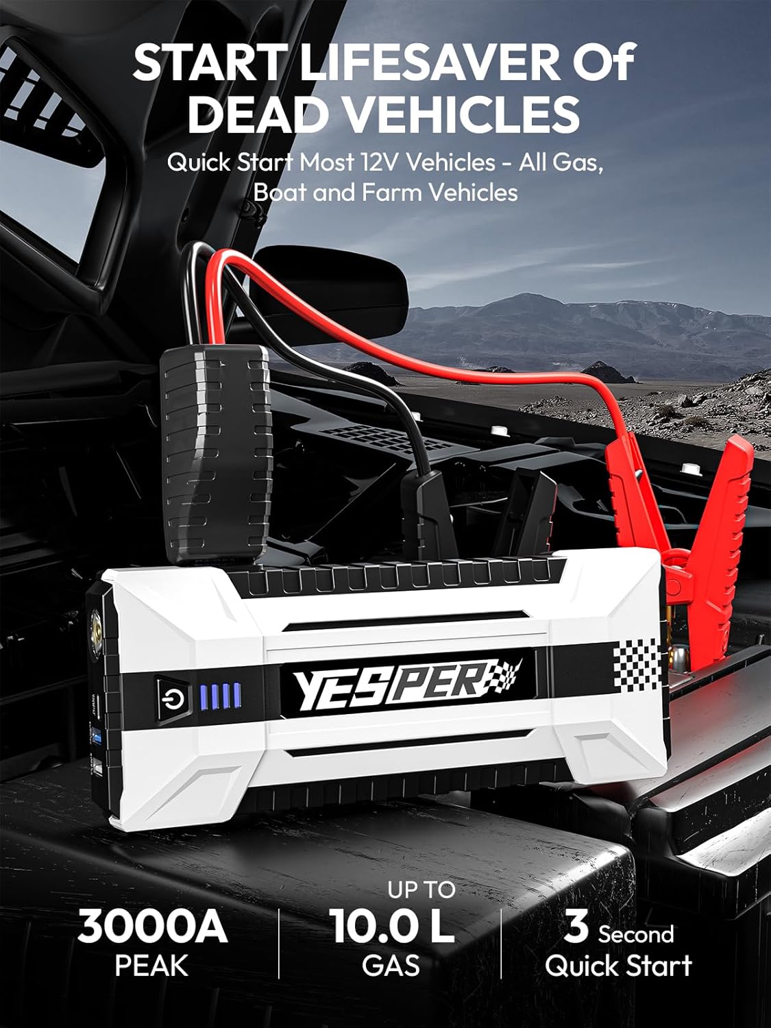 YEPSER YJS20 3000Aピーク12Vカージャンプ - Portable Charger 20000Mah のレビューと価格