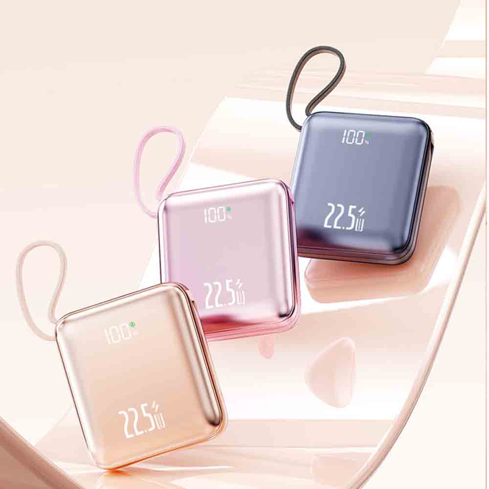 CCC認証済み ミニキュートモバイルバッテリー 内蔵ケーブル - Portable Charger 20000Mah のレビューと価格