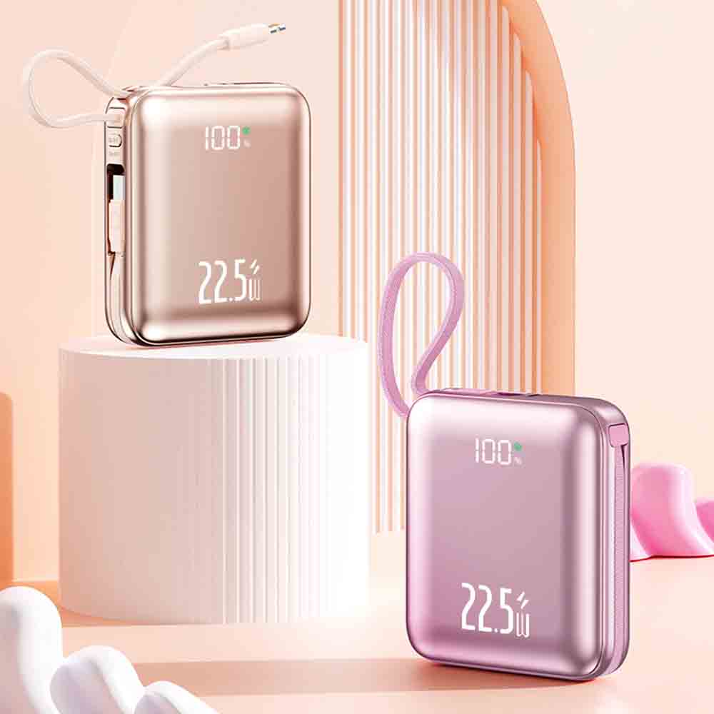 CCC認証済み ミニキュートモバイルバッテリー 内蔵ケーブル - Portable Charger 20000Mah のレビューと価格