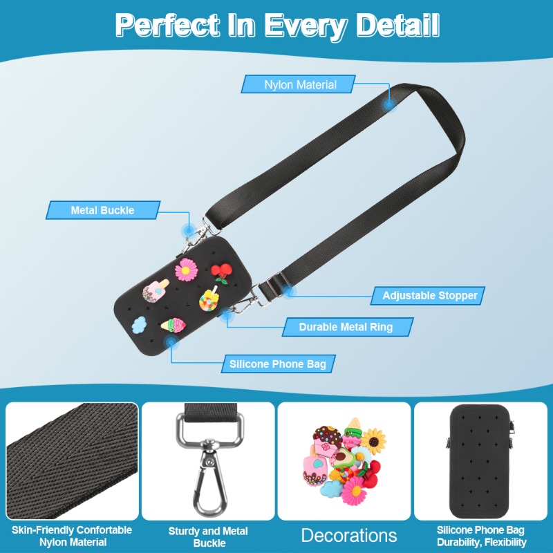 多機能ポータブルシリコンクロスボディバッグ防水ジッパー旅行用 - Phone Accessories Organizer のレビューと価格