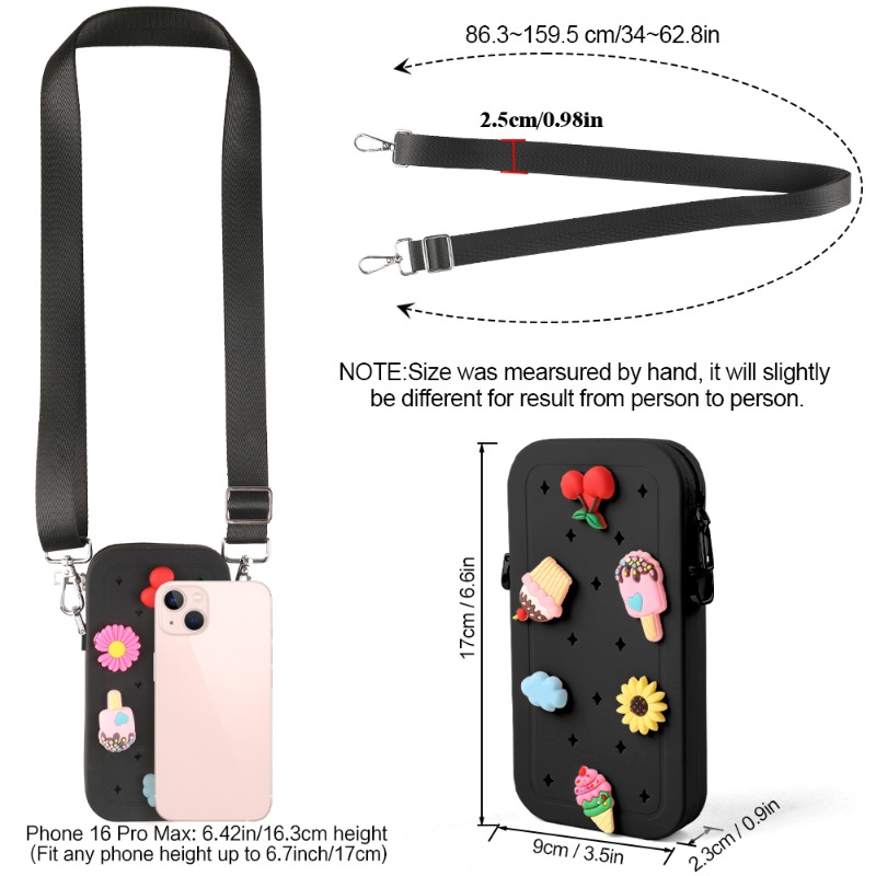 多機能ポータブルシリコンクロスボディバッグ防水ジッパー旅行用 - Phone Accessories Organizer のレビューと価格