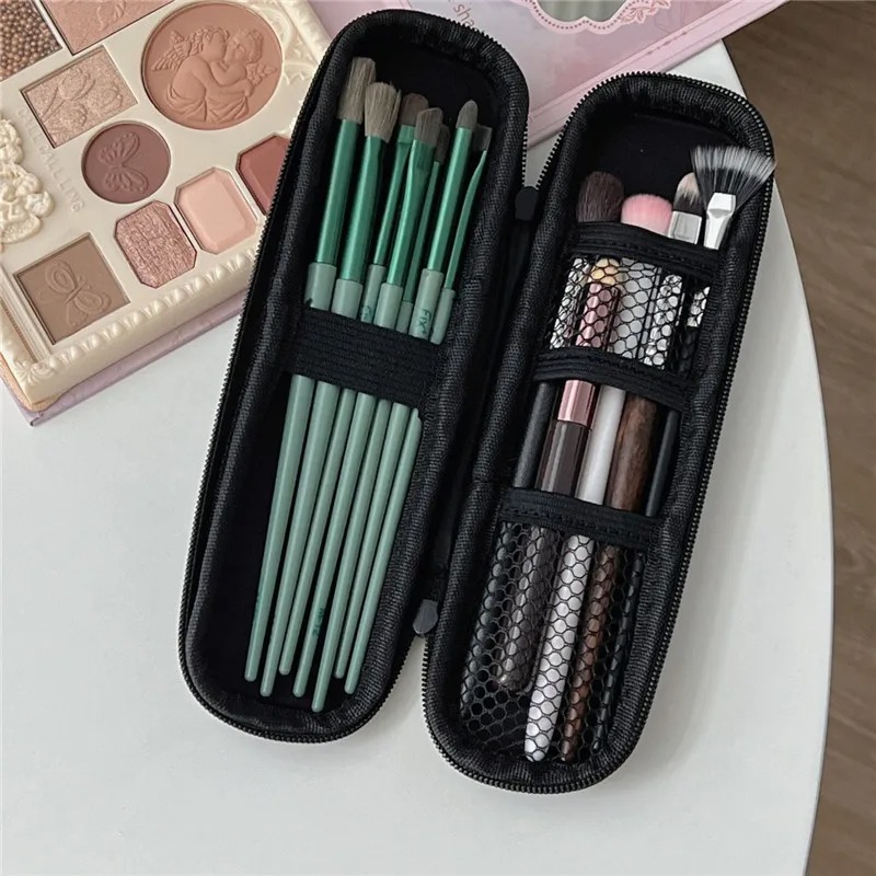 1pc 黒化粧品バッグ防水ダブルジッパー化粧ブラシケース女性 - Phone Accessories For Travel のレビューと価格