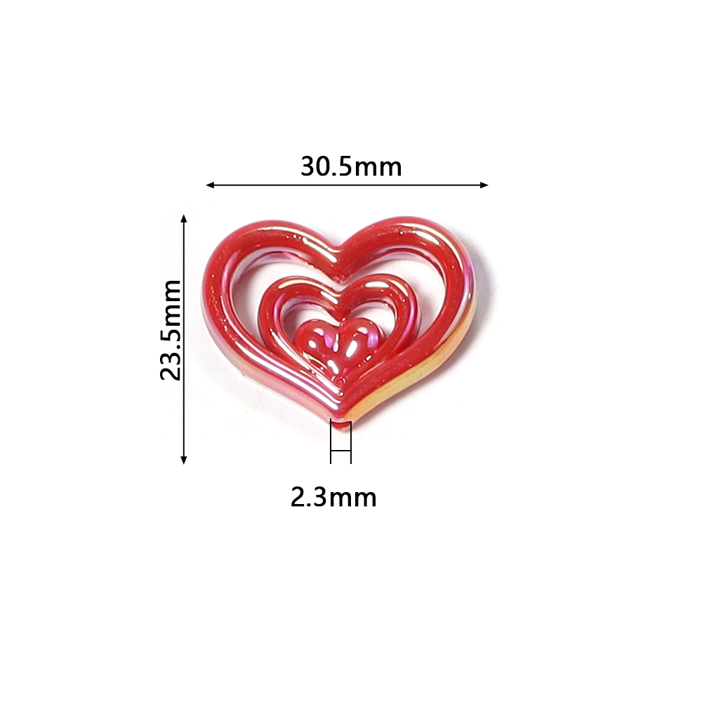 5 個のアクリル中空ハートビーズカラフルなラブハートルースビ - Phone Accessories Beads のレビューと価格