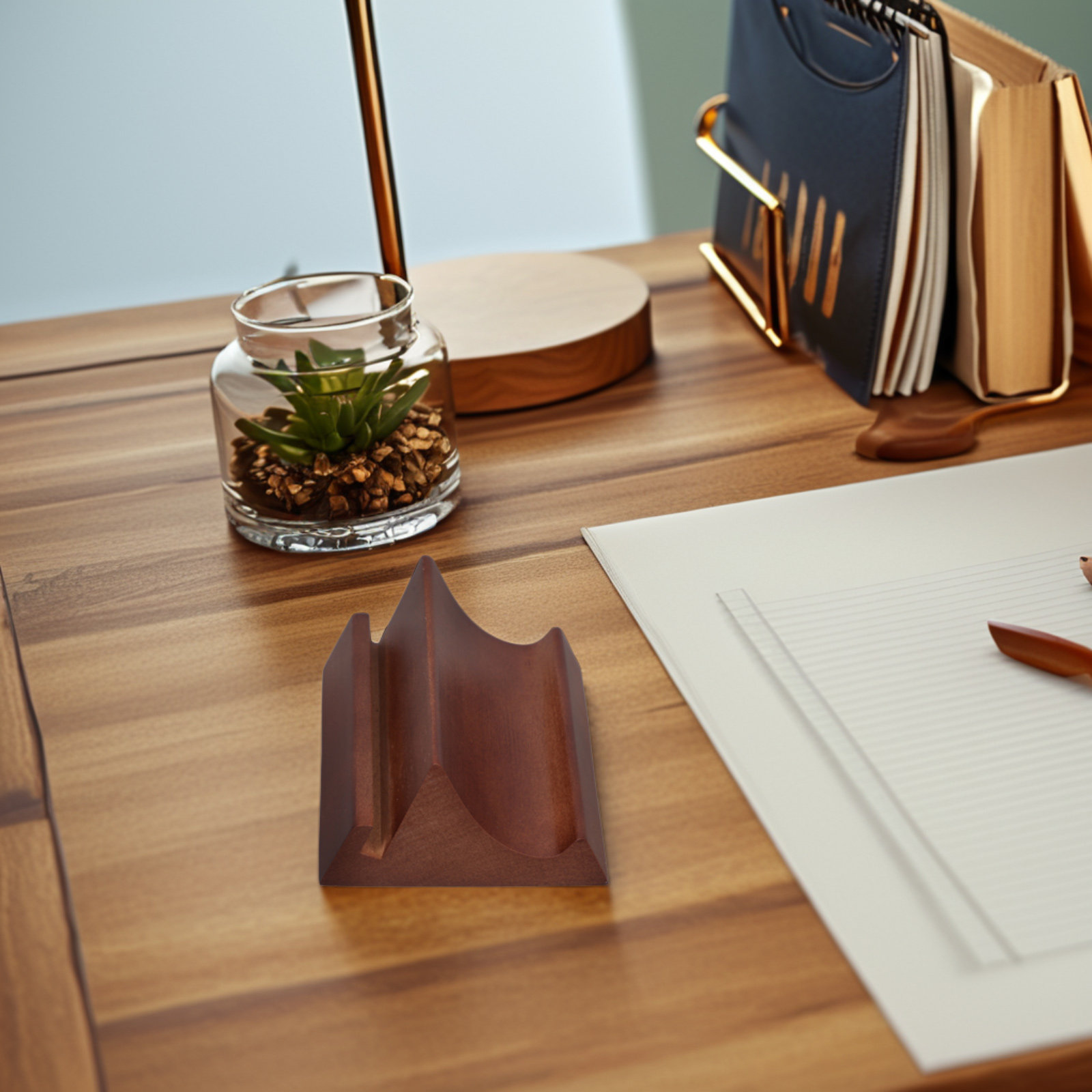 木製デュアルスロット携帯電話・カレンダースタンド デスクトッ - Phone Accessories Organizer のレビューと価格