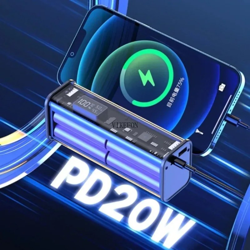 22.5 ワット DIY バッテリー充電器ケース透明 PD  - Portable Charger 20000Mah のレビューと価格