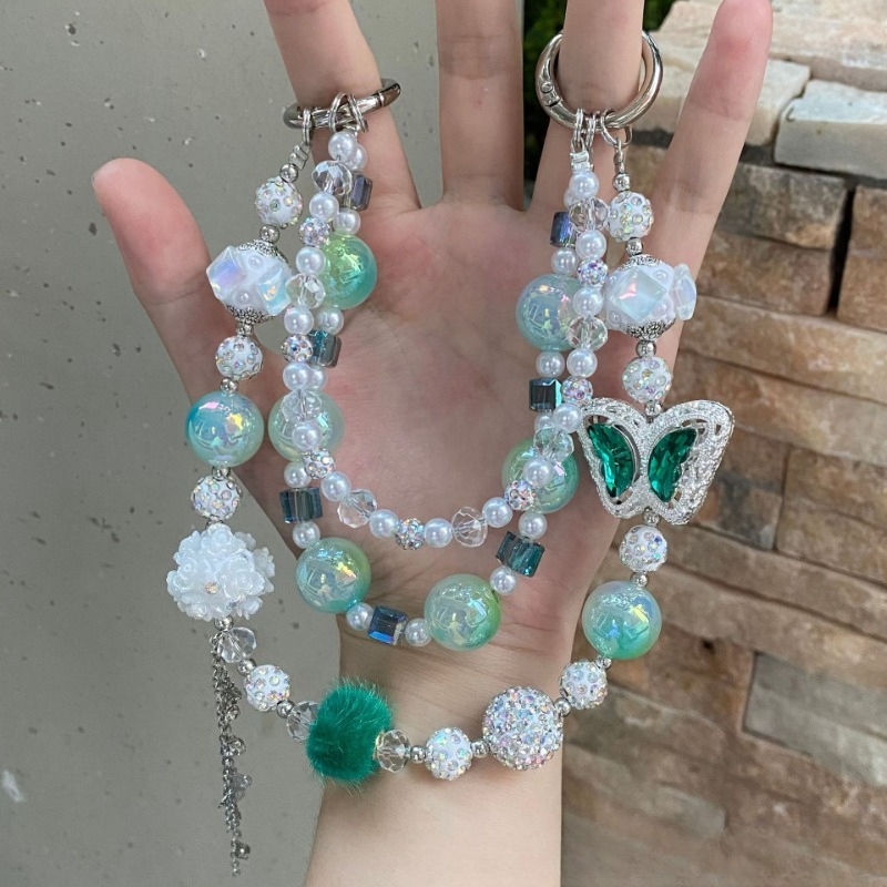 手作りスターラインストーンビーズバッグペンダントクリスタルフ - Phone Accessories For Teen Girls のレビューと価格